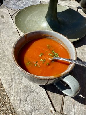 Really tasty tomato soup.   at The Running Fox at Kirkharle in Newcastle Upon Tyne