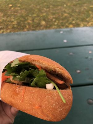 Mushroom banh mi at Lamhan in Toronto