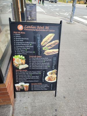 Oct 2023 menu options at Lamhan in Toronto