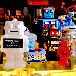 Cute robots at The Robot Bun Factory in Midland