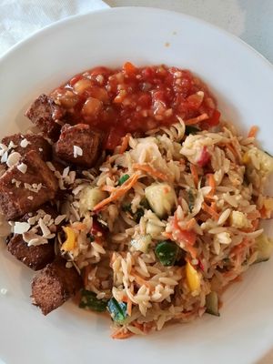Fried Tofu at Mensa Rempartstraße in Freiburg