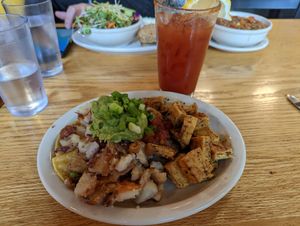 Vegan Huevos Rancheros and Bloody Mary 🤤 at Sunlight Cafe in Seattle