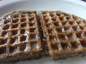 lemon poppy seed vegan waffle at Sunlight Cafe in Seattle