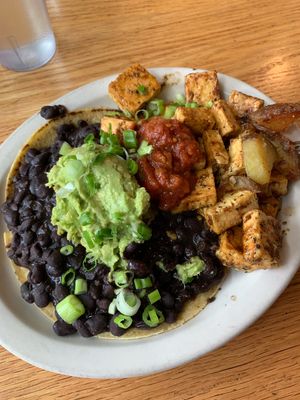 Vegan Huevos rancheros  at Sunlight Cafe in Seattle