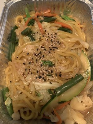 Vegan noodles with veggies   at Kimbap & Sushi in Kelowna