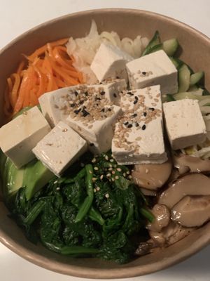 Tofu, Spinach, Mushroom Bowl  at Kimbap & Sushi in Kelowna