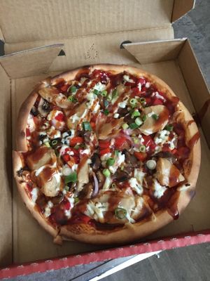 Vegan bbq chicken pizza at Pizzario in Flagstaff Hill