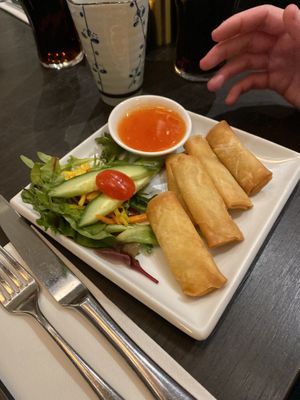 thai spring rolls  at The Tea House in Falkirk