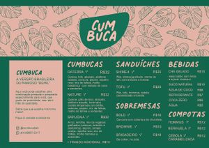 Menu at Cumbuca in Brasilia