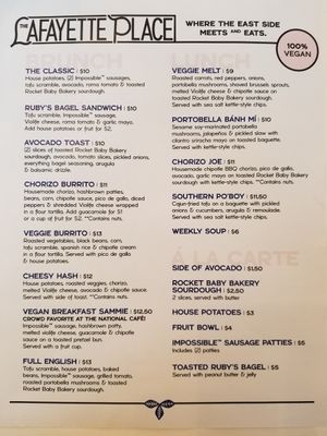 Opening menu side 2 - brunch, lunch & á la carte at The LaFayette Place in Milwaukee