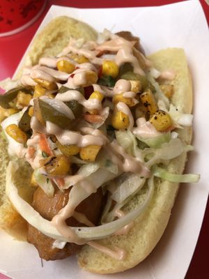 Plant-Based Slaw Dog  at Walt Disney World - Casey's Corner in Lake Buena Vista