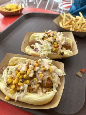 Plant-based dogs with slaw  at Walt Disney World - Casey's Corner in Lake Buena Vista