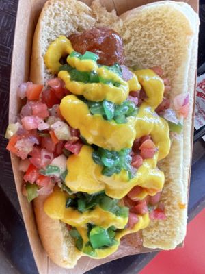 Chicago style dog  at Walt Disney World - Casey's Corner in Lake Buena Vista