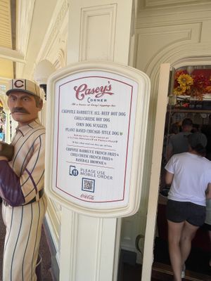 Menu at entrance   at Walt Disney World - Casey's Corner in Lake Buena Vista