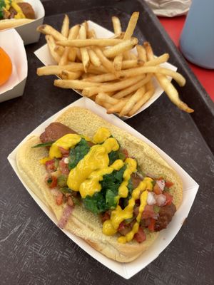 vegan hot dog   at Walt Disney World - Casey's Corner in Lake Buena Vista