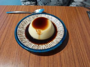 Creme caramel at Vegan Resort 啼岸 in Taipei