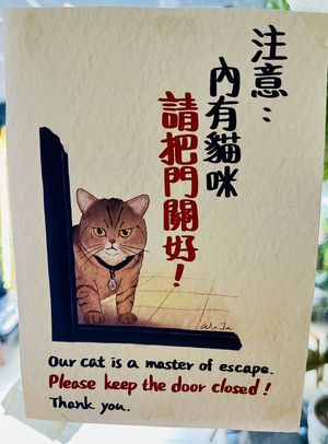 awesome cat  at Vegan Resort 啼岸 in Taipei