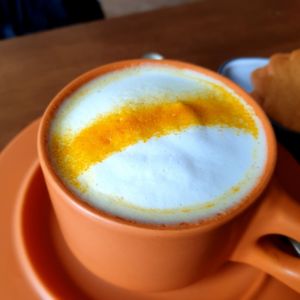 pumpkin latte at Cafe Jogam in Seoul