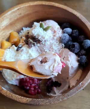 thick soy-based greek yogurt at Cafe Jogam in Seoul