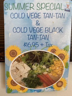 Veg summer specials  at Arashi Ramen in Canmore