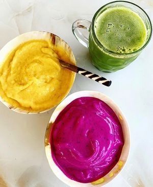 'Faya Pitaya' bowl and 'kasana' Tropical bowl at Ijuru Plant Bliss  in Kampala
