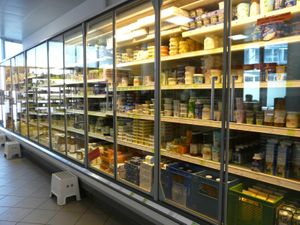 Besides fresh milk and other animal products, you'll find a large selection of vegan options (plant milk, plant cheese/spreads, yogurt, tofu, seitan, and the like). at VG Biomarkt Neustadt in Dresden