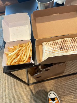 Menu Fermier with a side, a tacos and a drink #Veganuary at Vegedal - Place de Rungis in Paris