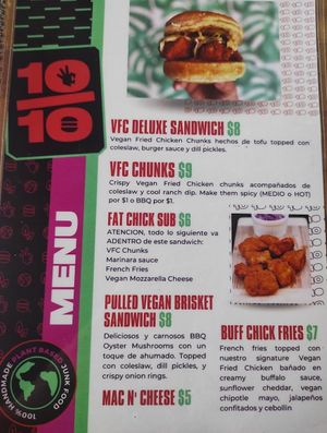 Menu at Diez de Diez - 10/10 in San Salvador