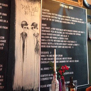 main menu at The Railway Hotel in Southend-on-sea