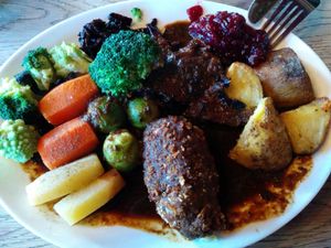 nut-roast meal at The Railway Hotel in Southend-on-sea