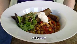 Homemade Vegan Sausages With Chickpea Stew & Vegan Mayo at Blue Brick Cafe in South East London