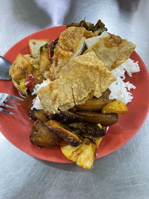 My choice of buffet dishes, I was sooo full  at Sweet Veggie in Kuala Lumpur