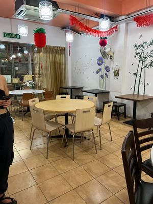 They have an indoor and partially outdoor seating area  at Sweet Veggie in Kuala Lumpur