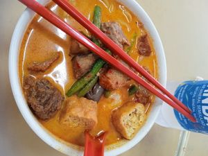 Curry noodles at Sweet Veggie in Kuala Lumpur