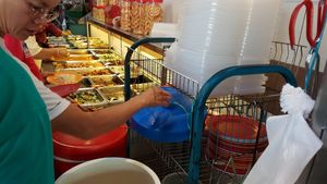 plates and buffet at Sweet Veggie in Kuala Lumpur