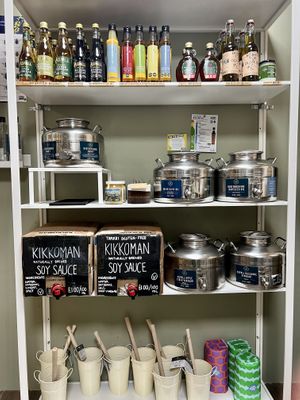 Refillable condiments and oils   at The Store in Bedford