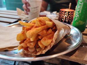 Chicken gyros at 269 Fast Vegan Food in Crete
