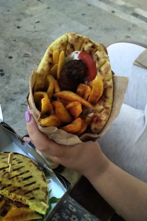 Pita with Kebap at 269 Fast Vegan Food in Crete