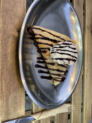 Crepe dough with hazelnut cream and ice cream   at 269 Fast Vegan Food in Crete