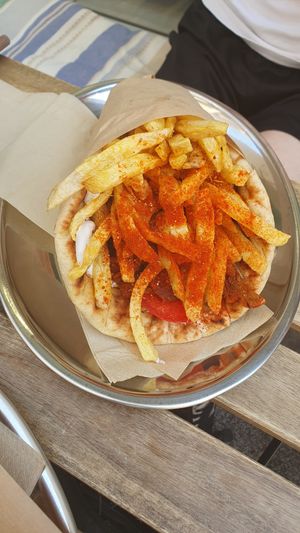 Giant skepasti gyros "pork" at 269 Fast Vegan Food in Crete