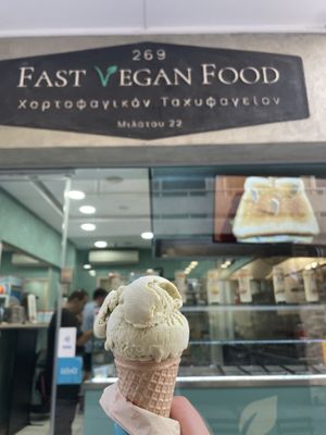 pistachio icecream  at 269 Fast Vegan Food in Crete