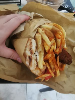 Giant gyros at 269 Fast Vegan Food in Crete