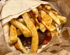 Mama’s Meatballs wrap, classic size  at 269 Fast Vegan Food in Crete