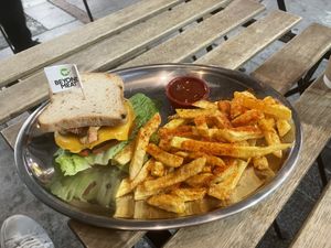 Beyond Burger - gluten free bun  at 269 Fast Vegan Food in Crete