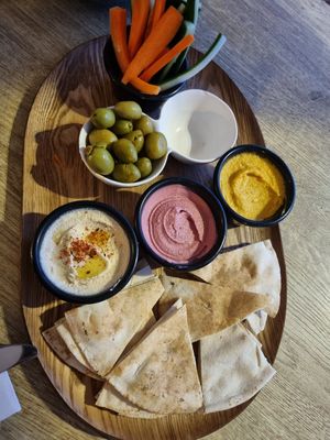 Most delicious hummus at Basal Grill & Beach in Gran Canaria