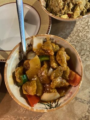 Sweet and sour vegetal chicken  at The Four Seasons in Tenerife