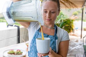 Green tea at Plant Based Paradise Kailua in Kailua