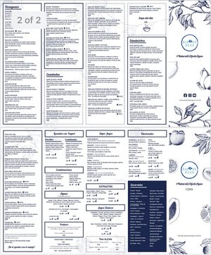 Menú ojo de agua  at Ojo de Agua in Mexico City