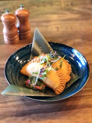 Empanadas
vegetarian

Filled with chilli sin carne, served with chimichurri. at La Cantina in Tauranga