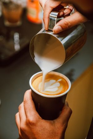 Various types of coffee with coconut, almond, oat or soy milk. at La Cantina in Tauranga
